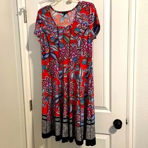 Border Print, Paneled print dress